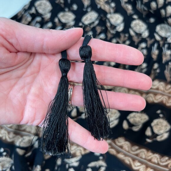 SPELL Bohemian Royale Playdress Charcoal Black Brown Paisley Floral Mini XS - Picture 16 of 16